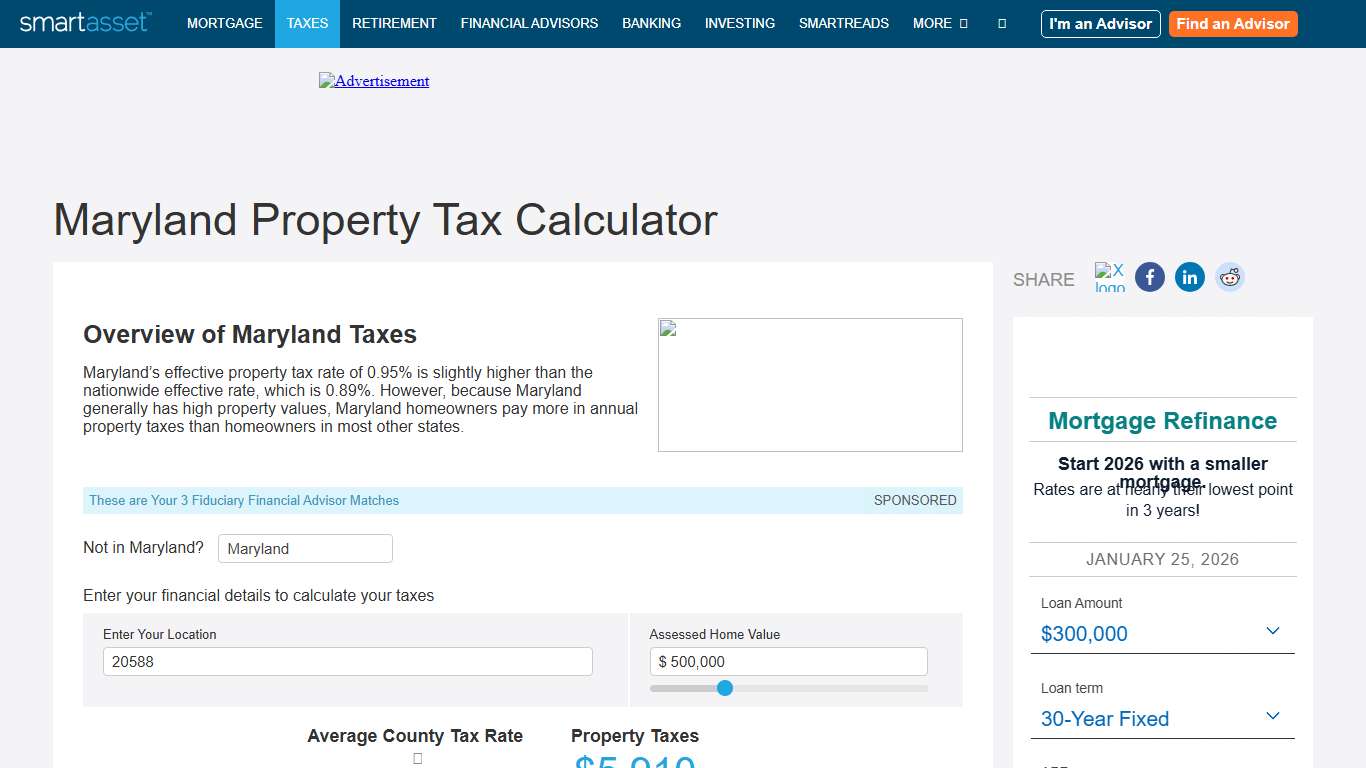 Maryland Property Tax Calculator - SmartAsset
