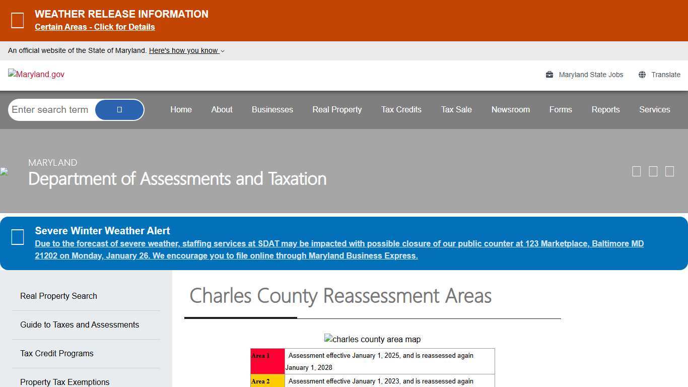 Charles County Reassessment Areas